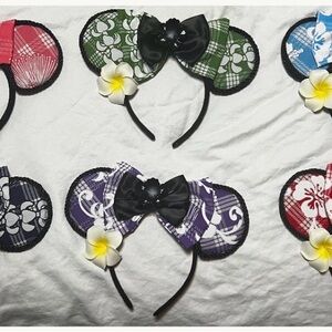 Hawaiian Polynesian Mouse Ear Headbands with Bows